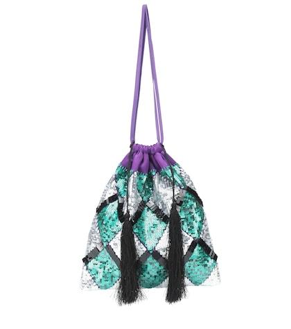 Attico Sequined Satin Pouch