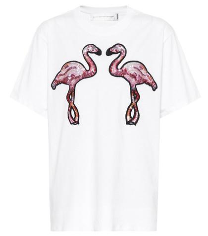 Victoria Victoria Beckham Embellished Cotton T-shirt