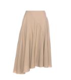 Nina Ricci Asymmetrical Pleated Wool Crêpe Skirt