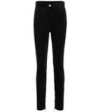 Balmain Velvet High-waisted Skinny Jeans