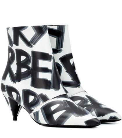 Burberry Graffiti Leather Ankle Boots