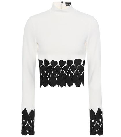 David Koma Cady Lace-trimmed Crop Top