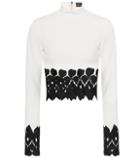 David Koma Cady Lace-trimmed Crop Top