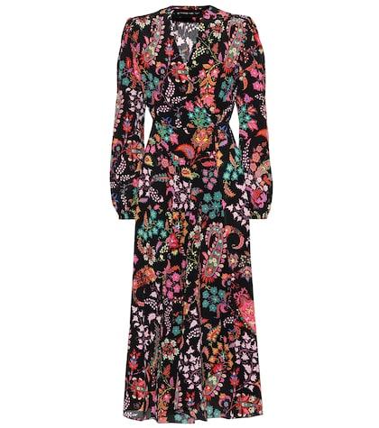 Etro Flora Printed Silk Midi Dress