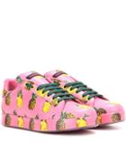 Burberry Printed Leather Sneakers