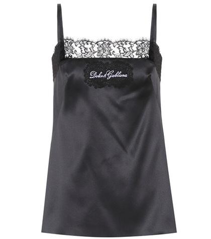 Alexander Mcqueen Lace-trimmed Silk Satin Camisole