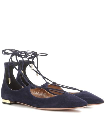 Attico Christy Flat Suede Ballerinas