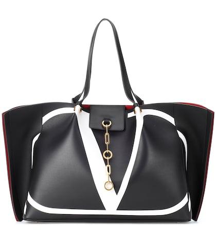 Valentino Garavani Valentino Garavani Go Logo Large Leather Tote