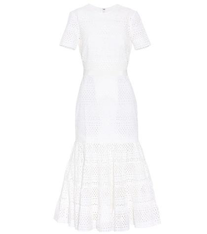 Self-portrait Bea Broderie Anglaise Midi Dress