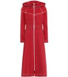 Valentino Techno Jersey Hooded Maxi Dress