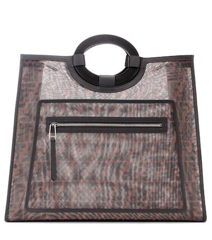 Fendi Runaway Leather-trimmed Tote