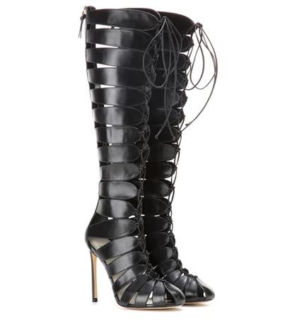 Francesco Russo Cut-out Leather Boots