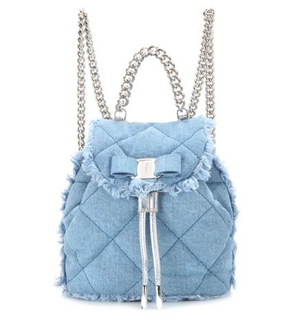 Salvatore Ferragamo Giuliette Quilted Denim Backpack