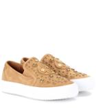 See By Chlo Embellished Suede Sneakers