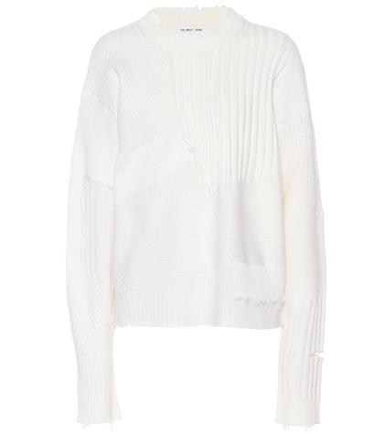 Off-white Wool, Cotton And Cashmere Sweater