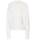 Off-white Wool, Cotton And Cashmere Sweater