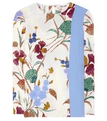 Diane Von Furstenberg Side Slit Silk Blouse