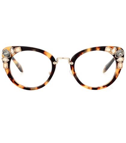 Miu Miu Embellished Cat-eye Glasses