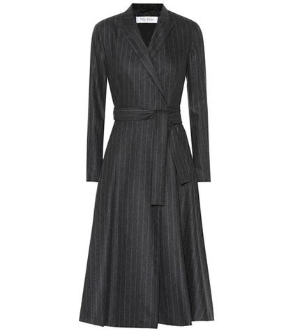 Max Mara Unione Pinstriped Wool-blend Dress