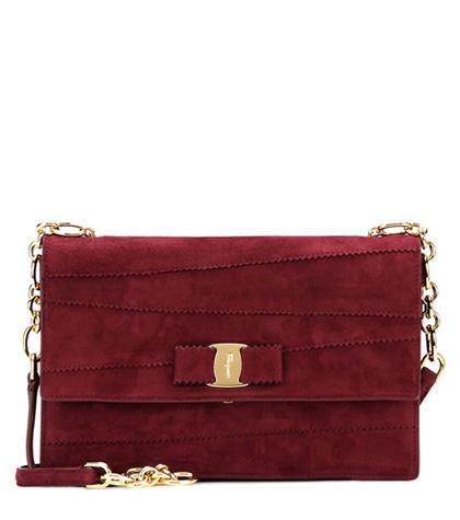 Salvatore Ferragamo Ginny Suede Shoulder Bag