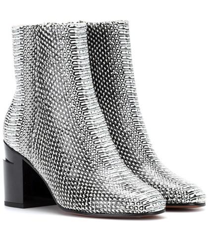 Clergerie Keyla Embossed Leather Ankle Boots