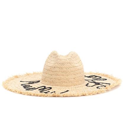 Miu Miu Embroidered Straw Hat