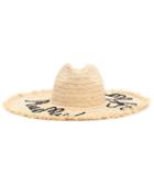 Miu Miu Embroidered Straw Hat