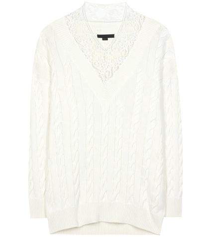 Alexander Wang Lace-trimmed Cotton-blend Sweater