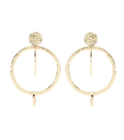 Roger Vivier Cratered Orbit 14kt Gold Earrings