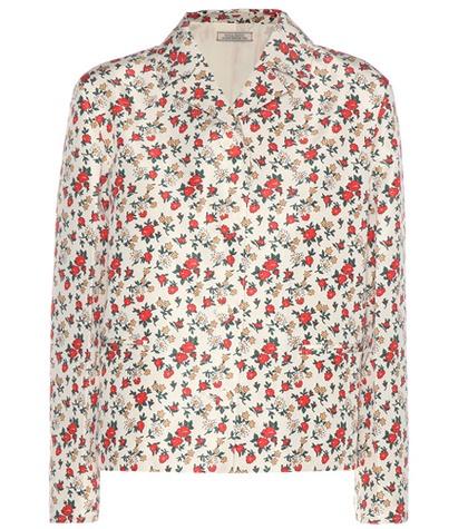 Nina Ricci Floral-printed Silk Jacket