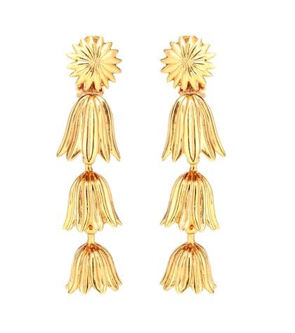 Oscar De La Renta Tiered Floral Clip-on Earrings