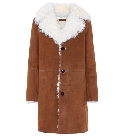 Saint Laurent Fur-lined Suede Coat