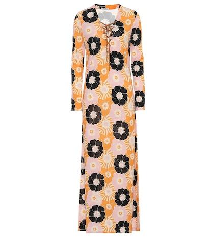 Miu Miu Floral Jersey Maxi Dress