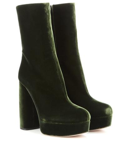 Miu Miu Velvet Ankle Boots