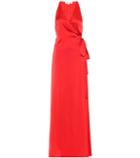 Diane Von Furstenberg Satin Wrap Maxi Dress