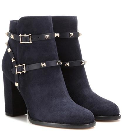 Tod's Valentino Garavani Rockstud Suede Ankle Boots
