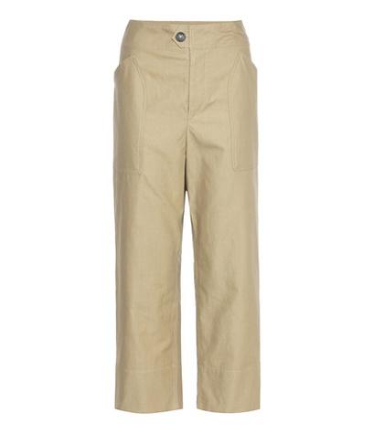 Isabel Marant Sola Cropped Cotton And Linen Trousers