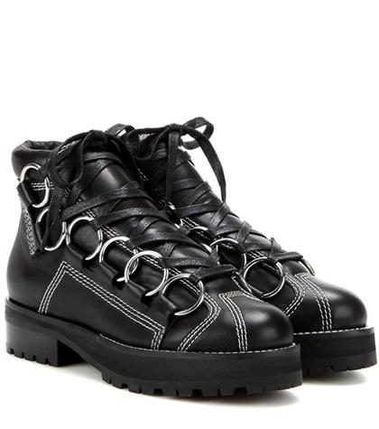 Opening Ceremony Embellished Leather Ankle Boots