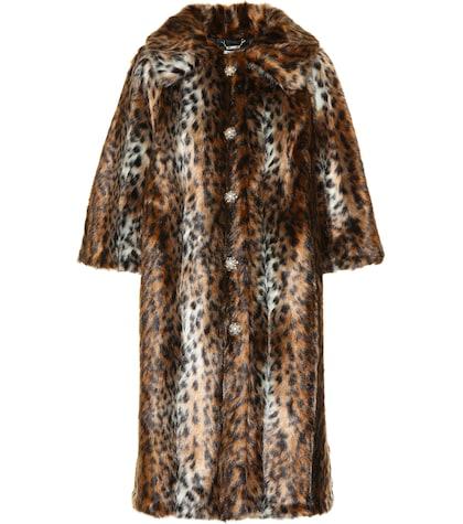 Erdem Embellished Faux Fur Coat