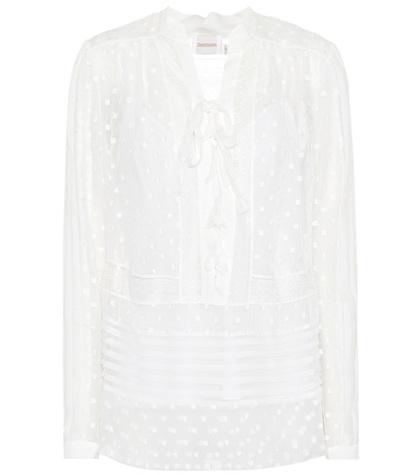 Zimmermann Eyelet Tie-neck Blouse