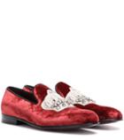 Dolce & Gabbana Embellished Velvet Slippers