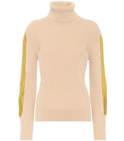 Chlo Ribbed Wool Turtleneck Sweater