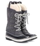 Sorel Joan Of Arctic Shearling-trimmed Suede And Rubber Boots