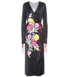 Alexander Mcqueen Grace Printed Satin Wrap Dress
