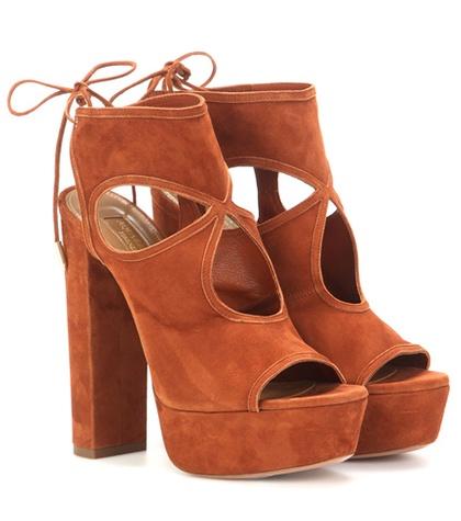 Aquazzura Sexy Thing Plateau Suede Sandals
