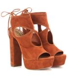 Aquazzura Sexy Thing Plateau Suede Sandals