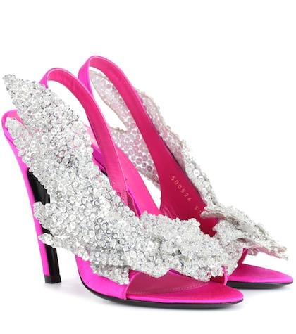 Diane Von Furstenberg Embellished Satin Sandals