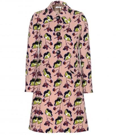 Miu Miu Printed Wool-crepe Coat