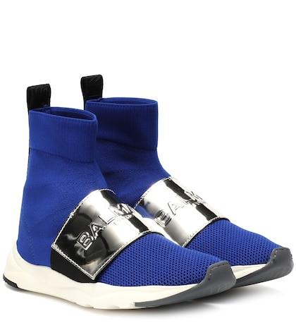Etro Cameron Mesh And Leather Sneakers