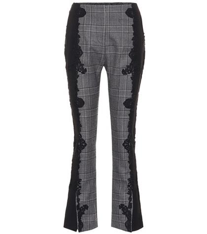Chlo Plaid Wool Flared Pants